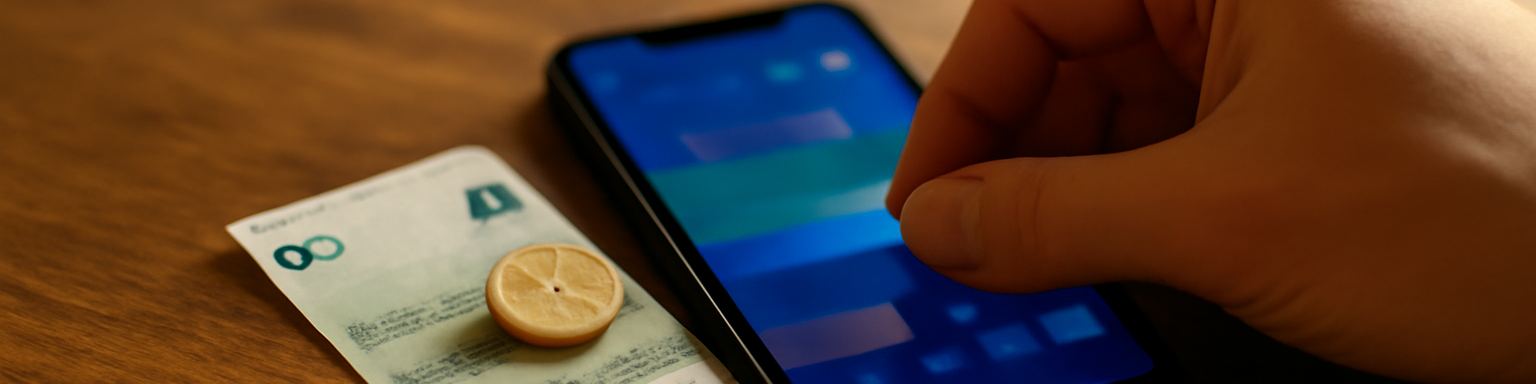 Una moneda de un euro y un billete de cinco junto a un móvil con una app de apuestas, imagen de esta comparativa de casas con depósito mínimo bajo